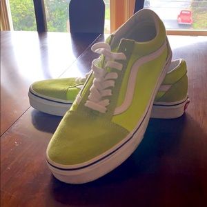Lime green low-top Vans